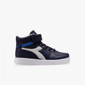 Diadora Playground Høje Sneakers Børn Mørkeblå | FPGRYKZ-45