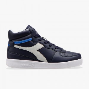 Diadora Playground Høje Sneakers Børn Mørkeblå | NUJGKBF-67