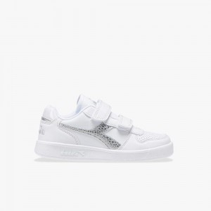 Diadora Playground Lave Sneakers Børn Hvide | MZYXTCG-21