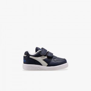 Diadora Playground Lave Sneakers Børn Mørkeblå | OHJKFTV-81