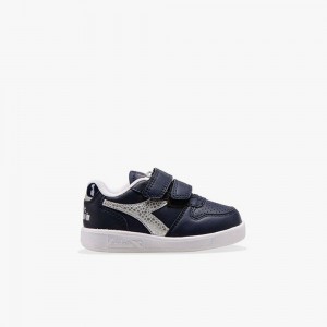 Diadora Playground Lave Sneakers Børn Mørkeblå | HFTZRBN-15