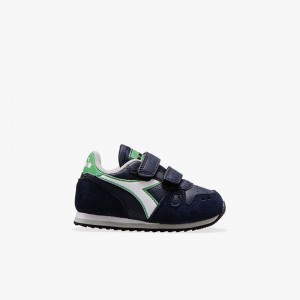 Diadora Simple Run Lave Sneakers Børn Mørkeblå | OQMTSRB-52