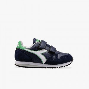 Diadora Simple Run Lave Sneakers Børn Mørkeblå | BDSHITR-64