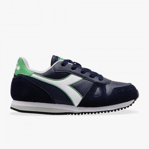 Diadora Simple Run Lave Sneakers Børn Mørkeblå | PRAOFTK-51