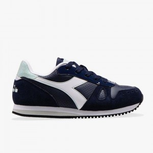 Diadora Simple Run Lave Sneakers Børn Mørkeblå | SYCBDGH-03