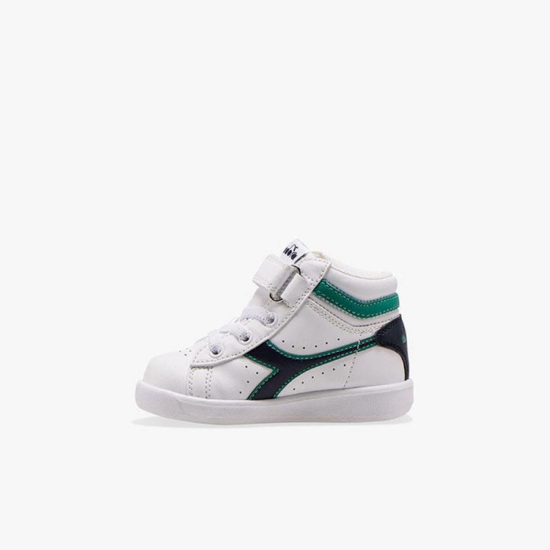 Diadora Game Høje Sneakers Børn Hvide | JEUQAPC-49