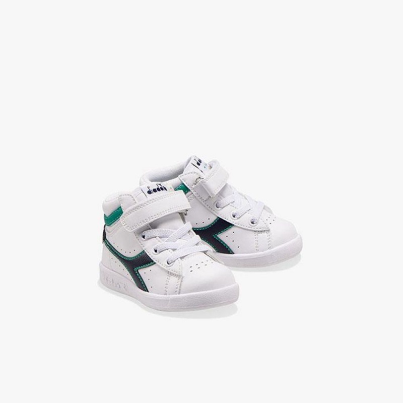 Diadora Game Høje Sneakers Børn Hvide | JEUQAPC-49