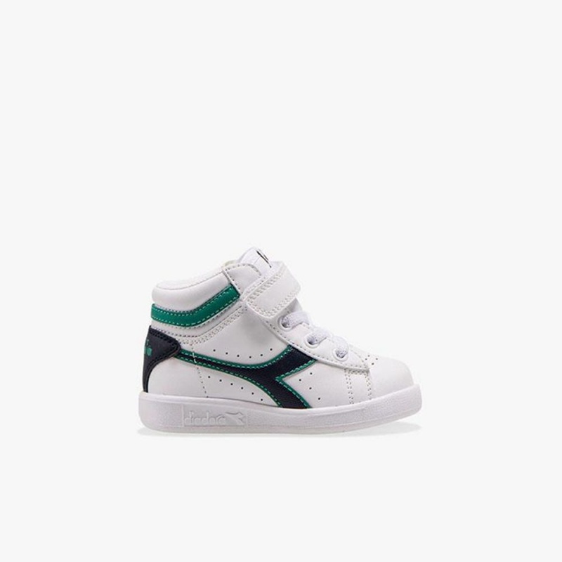 Diadora Game Høje Sneakers Børn Hvide | JEUQAPC-49