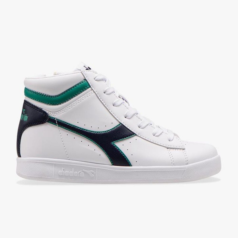 Diadora Game Høje Sneakers Børn Hvide | WLECYHQ-05