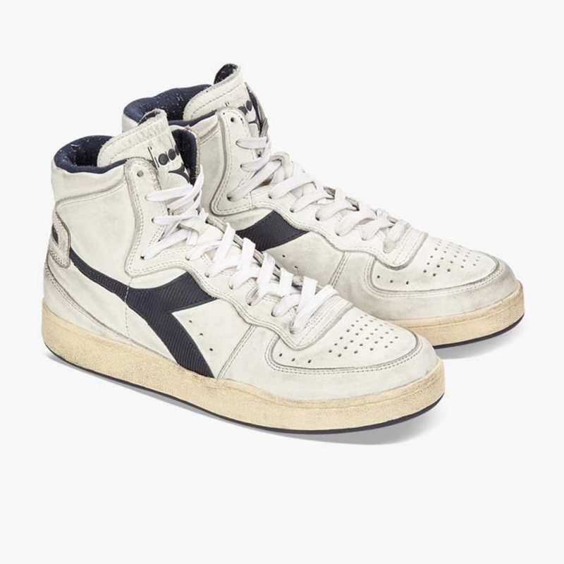 Diadora MI Basket Høje Sneakers Herre Mørkeblå | RWCFASU-76