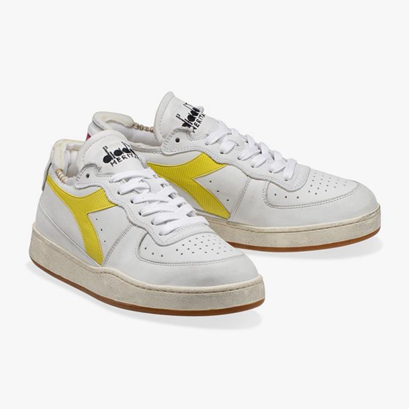 Diadora MI Basket Lave Sneakers Dame Gul | BLAYJHW-14