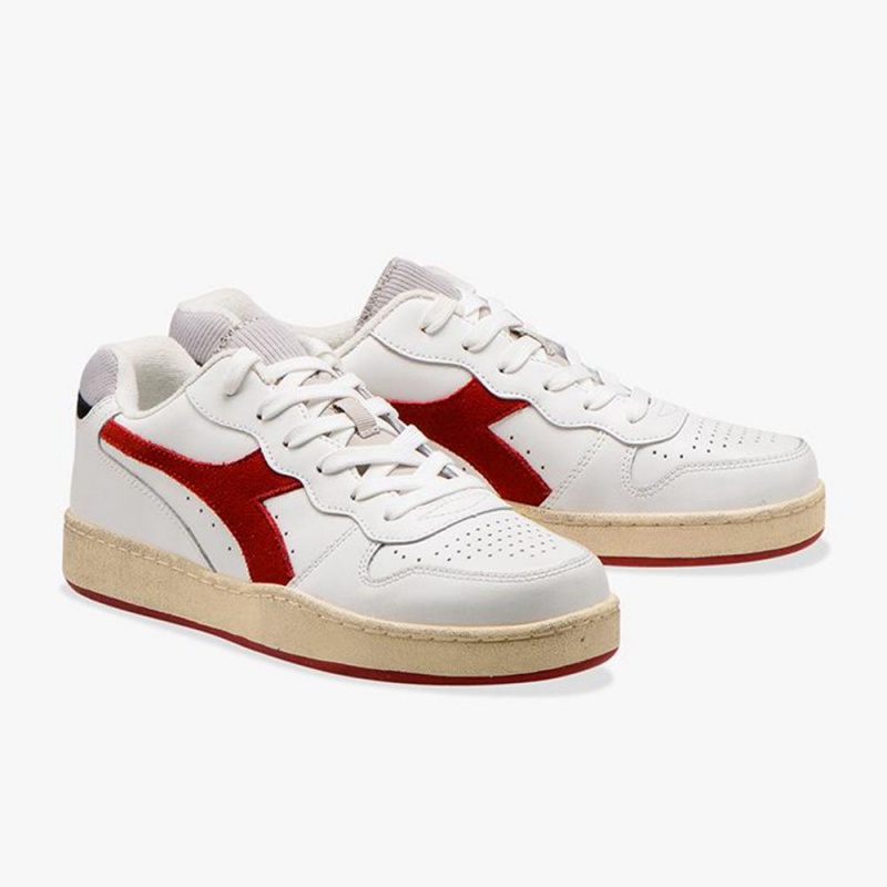 Diadora MI Basket Lave Sneakers Dame Rød | MQOXNGY-51