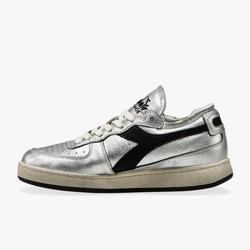 Diadora MI Basket Lave Sneakers Dame Sølv | GYTLQZM-18