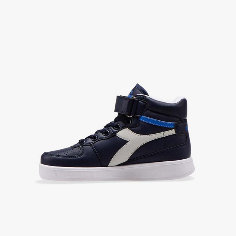 Diadora Playground Høje Sneakers Børn Mørkeblå | FPGRYKZ-45