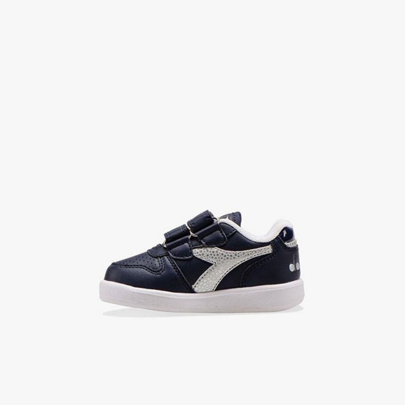 Diadora Playground Lave Sneakers Børn Mørkeblå | HFTZRBN-15