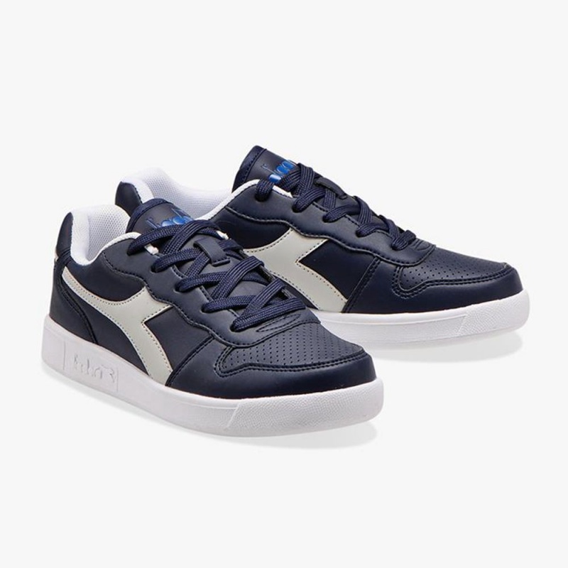 Diadora Playground Lave Sneakers Børn Mørkeblå | ULNHWBF-03