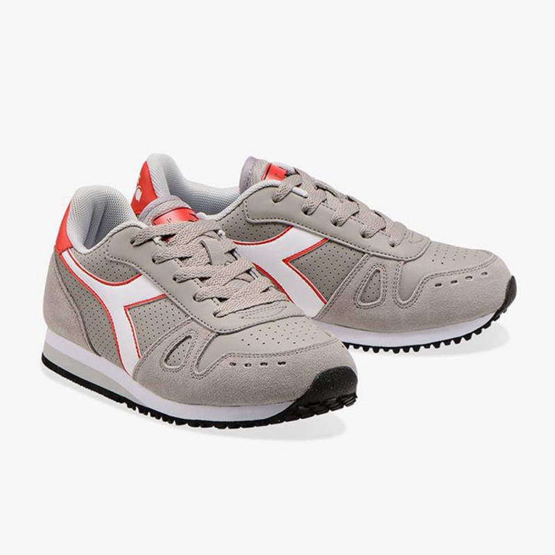 Diadora Simple Run Lave Sneakers Børn Grå | WHUKXCB-06