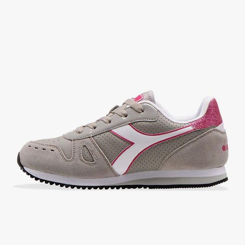 Diadora Simple Run Lave Sneakers Børn Grå | QNDRWMZ-49