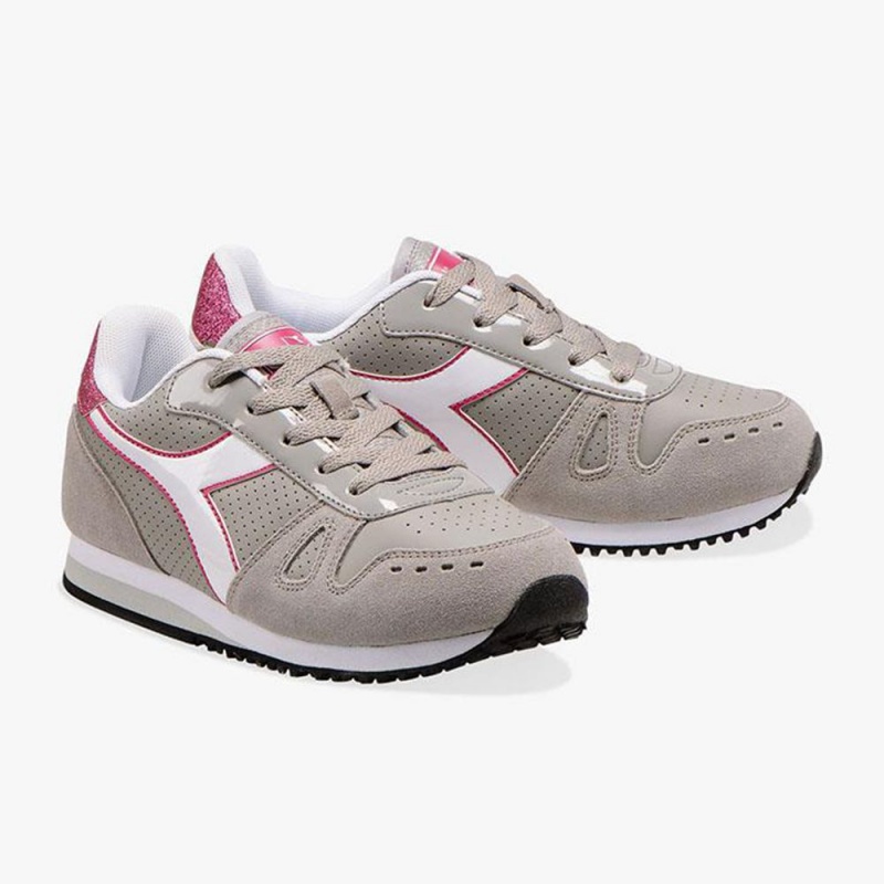 Diadora Simple Run Lave Sneakers Børn Grå | QNDRWMZ-49