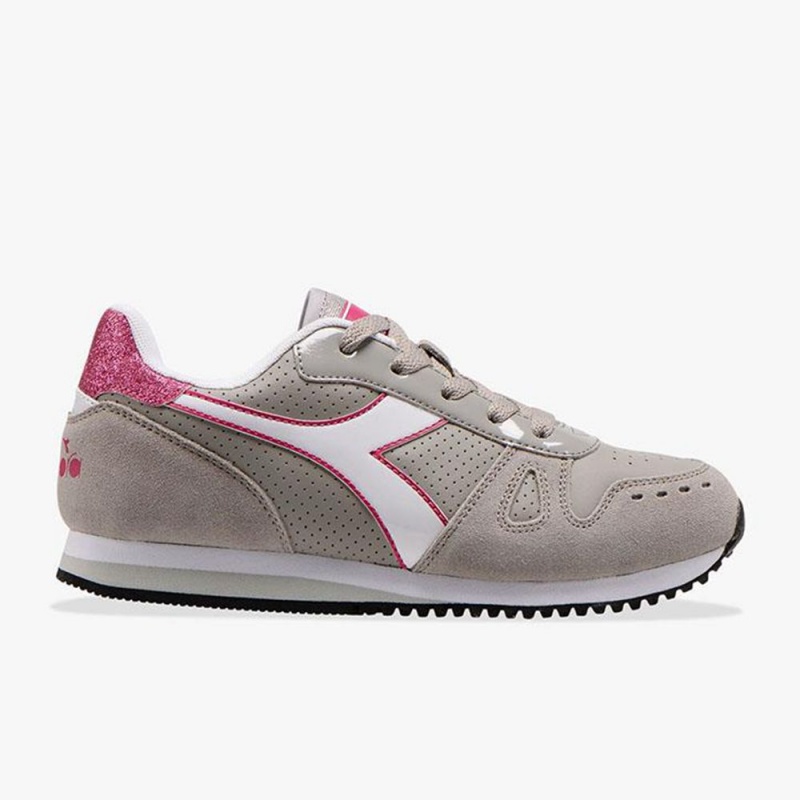 Diadora Simple Run Lave Sneakers Børn Grå | QNDRWMZ-49