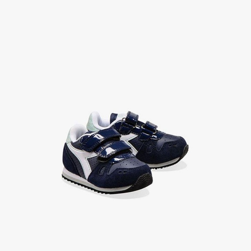 Diadora Simple Run Lave Sneakers Børn Mørkeblå | KYTPRWH-87