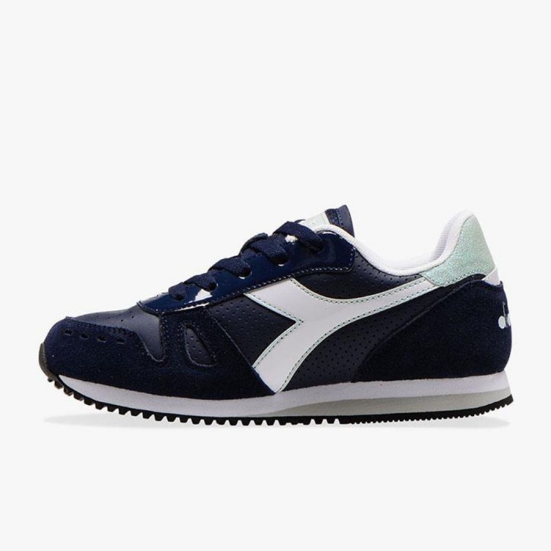 Diadora Simple Run Lave Sneakers Børn Mørkeblå | SYCBDGH-03