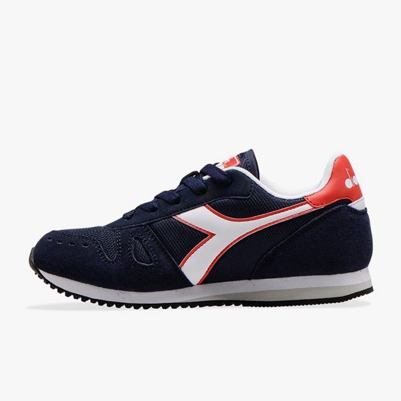 Diadora Simple Run Lave Sneakers Børn Mørkeblå | VUYPZWQ-05